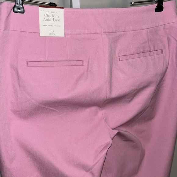 NWT Talbots Chatham Ankle Pant Cotton Candy Pink Size 10 Curvy - Picture 6 of 10